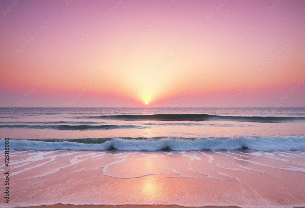 Wall mural pastel pink gradient ocean sunset background