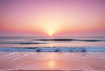 Foto auf Leinwand Pastel Pink Gradient Ocean Sunset Background © SR07XC3