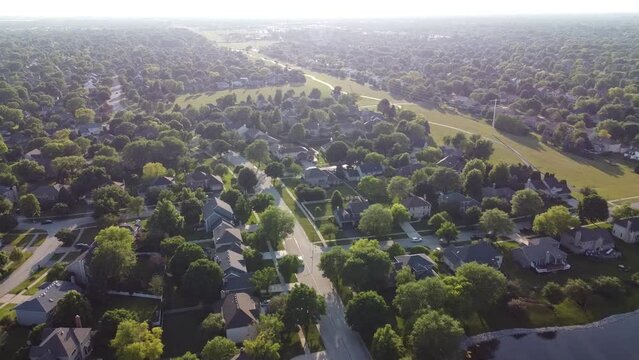 Aerial view of Naperville, IL