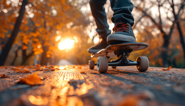 Skateboarder horizontal image.