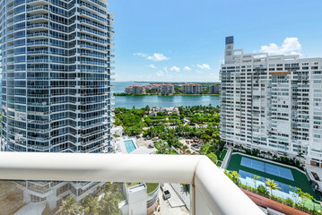 Balcony terrace view of Miami Beach