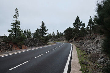 Naklejka premium Mountain road to popular Masca village and canyon. Tenerife, Canary island, Spain.
