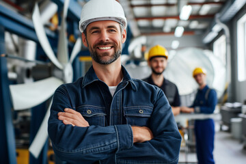 Industrial Engineer in Blue Overalls, Clean Energy Development Team