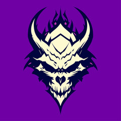 Obraz premium black calm devil head skull vector art