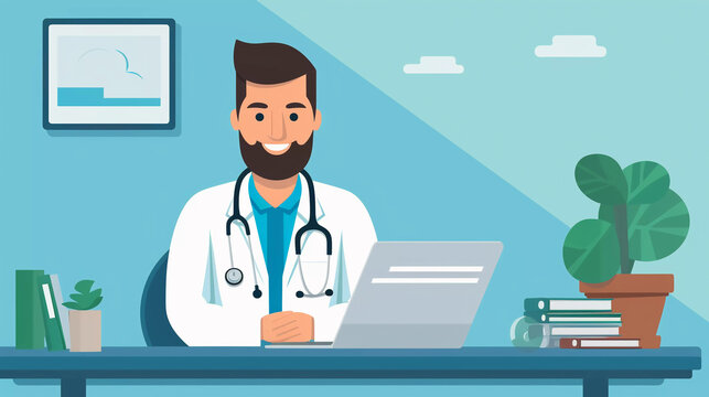 Telemedicine Consultation: Doctor Connecting with a Patient
