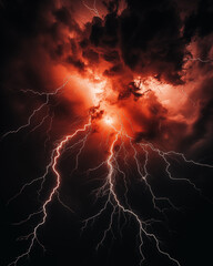 the scary lightning in the night sky