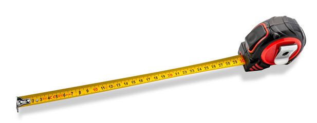 Measuring tape showing length 30 cm isolated
