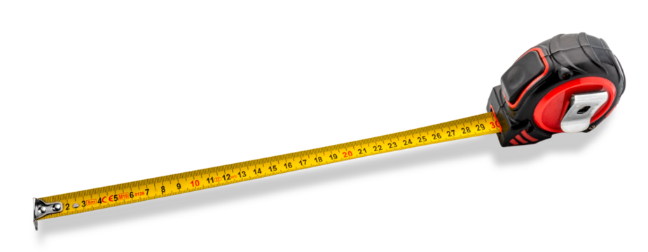 Measuring tape showing length 30 cm isolated
