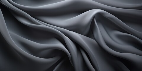 Obraz premium Grey Silk Fabric Background. Smooth Texture Cloth. Abstract Soft Textile Pattern. Generative AI