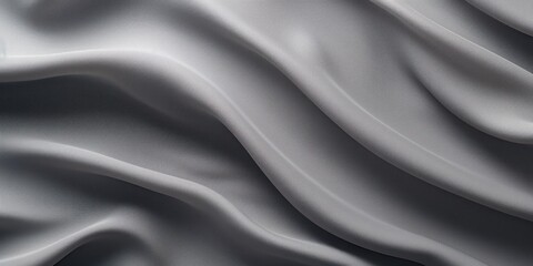 Obraz premium Crumpled Grey Fabric Waves. Natural Textured Cloth. Folded Textile Surface. Generative AI