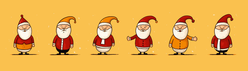 Charming Cartoon Santa Claus Collection for Holiday Season Graphics