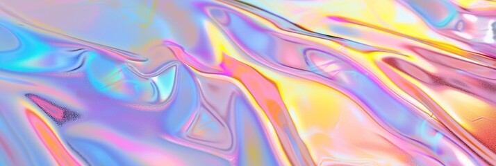 Obraz premium horizontal abstract pastel holographic texture design for pattern and background, panorama.