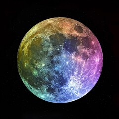 Moon background / The Rainbow colored Moon is an astronomical body that orbits planet Earth, being Earth's only permanent natural satellite.