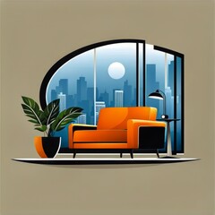 modern living room interior with sofa, interior design vector, interior property