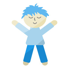 doll toy man childrens day hug colored play icon element