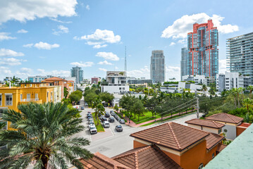 View of Miami Beach Florida taken from a balcony
