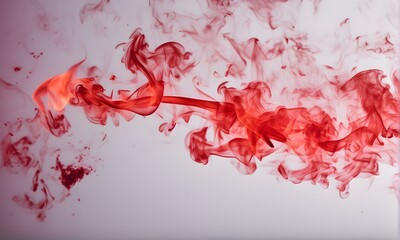 Red smoke on gray background