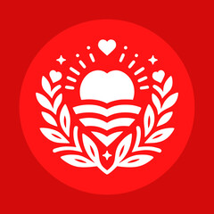 Romantic love logo design icon
