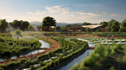 Fototapeta premium Community Garden: Networked Irrigation System