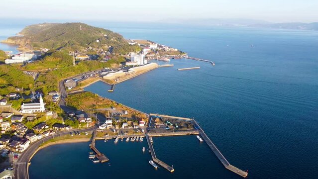ドローン空撮した長崎県の伊王島
