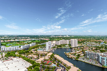 View of Miami Beach Florida taken from a balcony