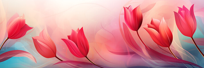 Fototapeta na wymiar Bright spring background with tulips