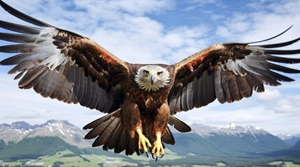 Obraz premium Majestic Bald Eagle Soaring Through the Sky