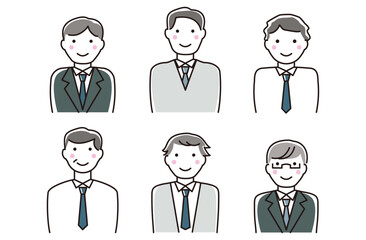 Set illustrations of young businessmen