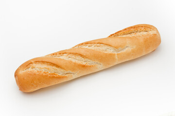 loaf of french  bread on white background