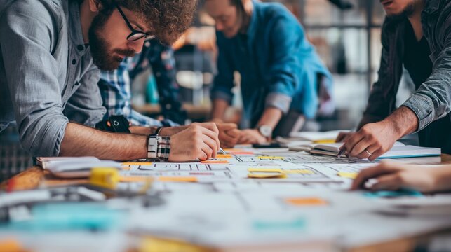 Intense Planning Session with Team Members