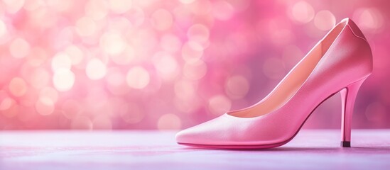 Pink high-heeled shoes for women that are elegant and attractive.