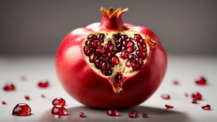 pomegranate on white background