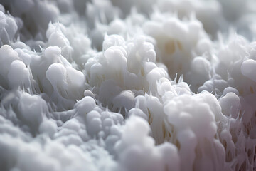 White macro wool fluffy cloud-like fibres background 