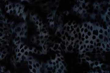 Gordijnen Black panther skin fur texture background © stock_acc