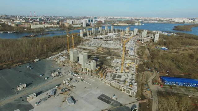 Construction site of DreamWorks entertainment park Island of Dream
