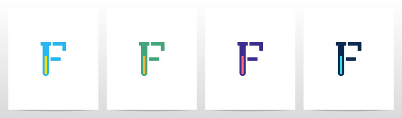 Test Tube Laboratory Flask Letter Logo Design F