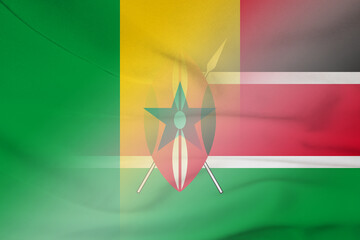 Senegal and Kenya official flag international relations KEN SEN © dmitriy