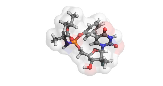 Sofosbuvir, Hepatitis C Virus (HCV) drug, 3D molecule 4K