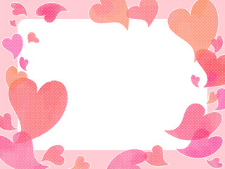 舞い散るハートのイラスト背景