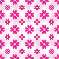 seamless pattern with pink flowers