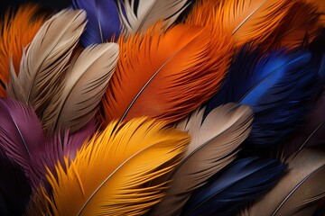 Colorful feathers background