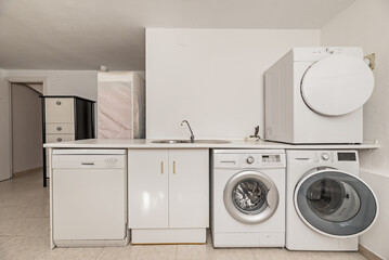 Laundry room on the ground floor of a single-family home