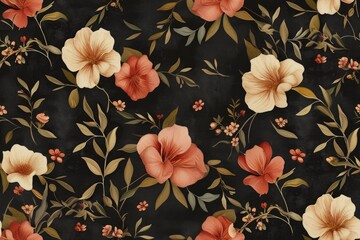 A colorful seamless floral pattern.