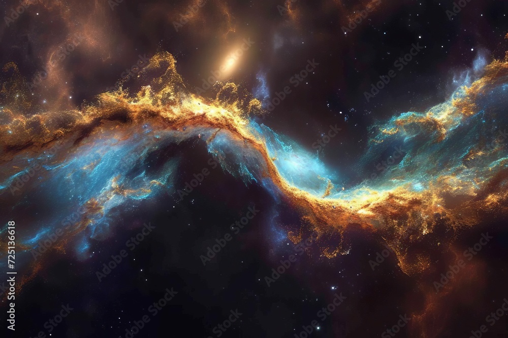 Canvas Prints an ethereal bridge of stardust spanning between two colliding galaxies with vibrant celestial phenom