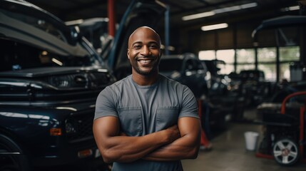 Obraz premium Mid adult male mechanic