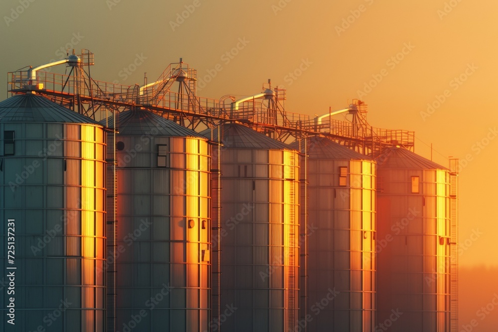 Poster elevator on a farm. background with selective focus and copy space