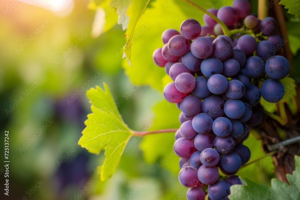 Poster grapes close up. background with selective focus and copy space