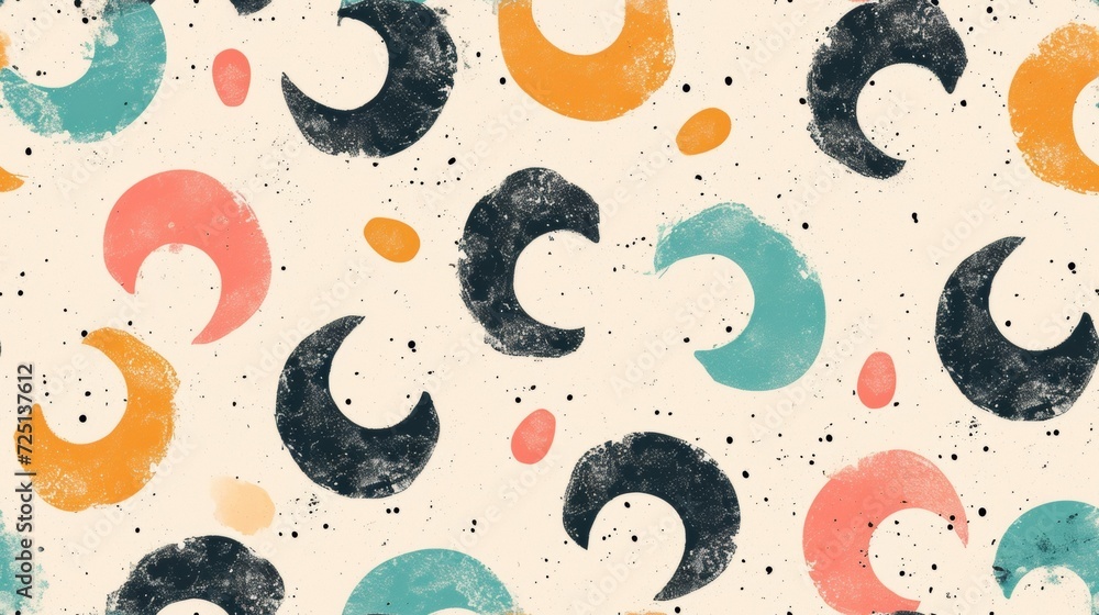 Poster a pattern with a bunch of different colored circles on it, ai