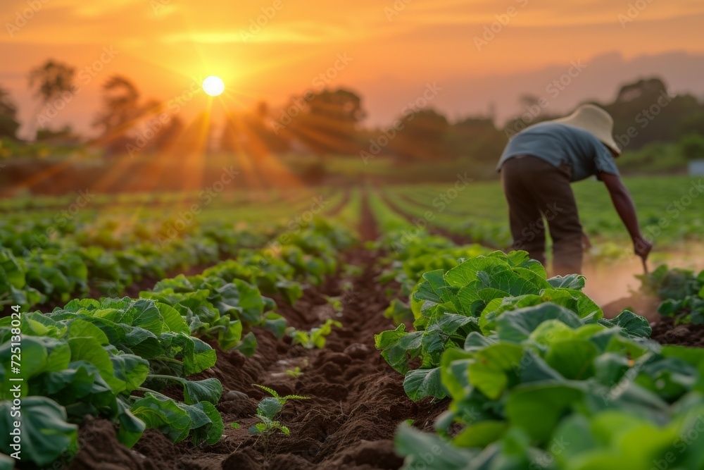 Poster agricultural field. background with selective focus and copy space