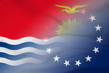 Kiribati and Cook islands official flag transborder contract COK KIR
